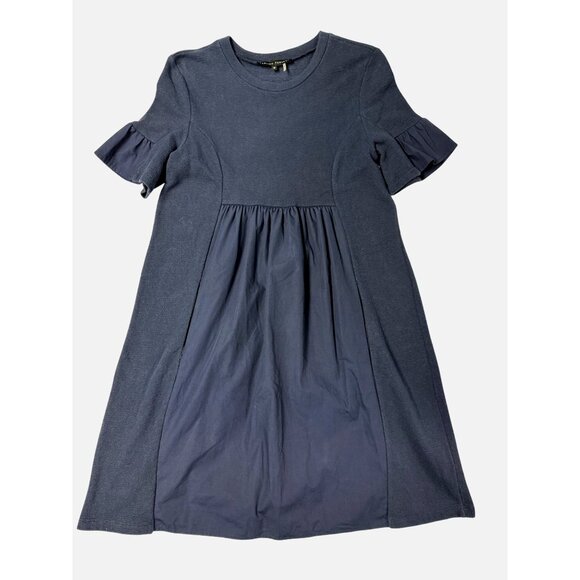 MEDIUM English Factory Solid Navy Blue Mini Dress Nordstrom - Picture 2 of 9